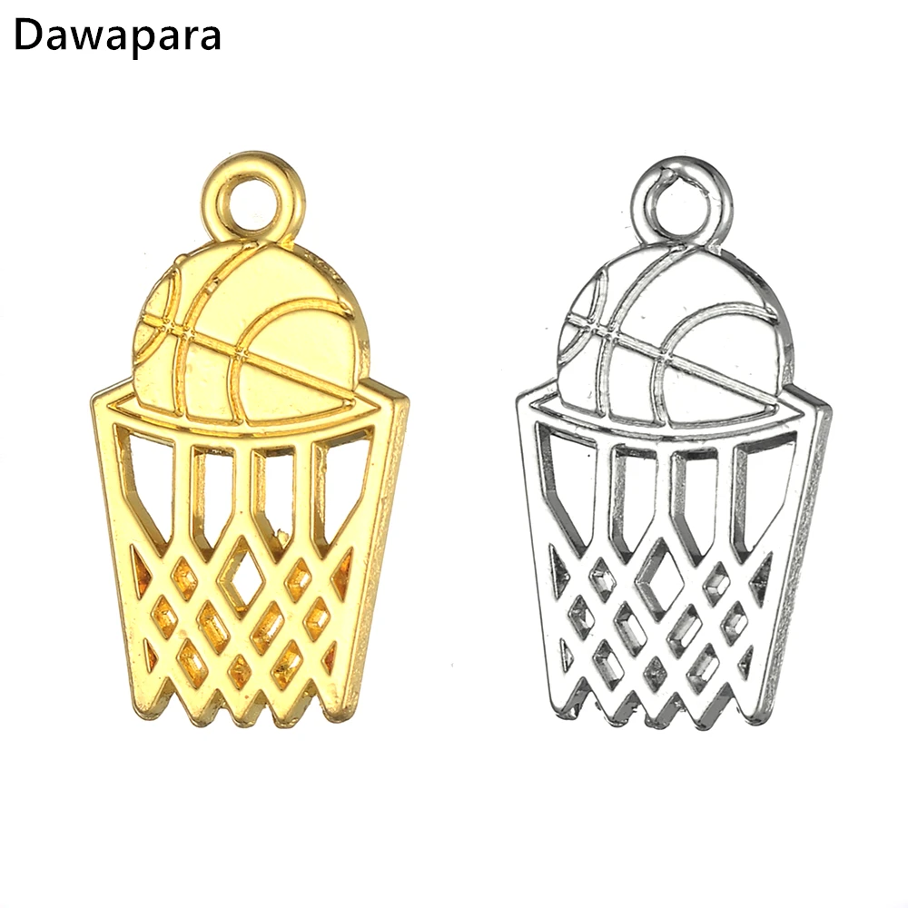 

Dawapara Basketball Sports Charm For DIY Necklace/Bracelets Making Silver Plated Findings for Men/Women