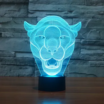 

Wenhisn New Lioness 3D Light Colorful Touch Remote Control LED Visual Light Desktop Table Lamp