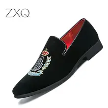 Luxury Brand Men Loafers Shoes Top Quality Back Shoes Fashion Embroidery Men Velvet Loafers Casual Driving
