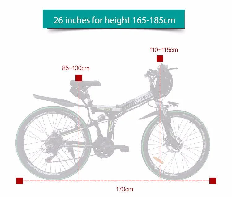 Excellent 26 inch folding  electric mountain bike 48V lithium 500w SMART electric bicycle battery power instead of walking ebike 17