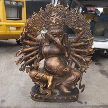 Xd 001474 4" Тибет Классическая Бронзовый Ганапати Ганеш Господь Слона Jambhala статуя Будды