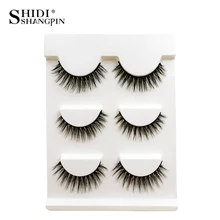 SHIDISHANGPIN 3D норковые ресницы натуральный длинный макияж, накладные ресницы ручной работы Накладные ресницы макияж полная полоса ресницы X07