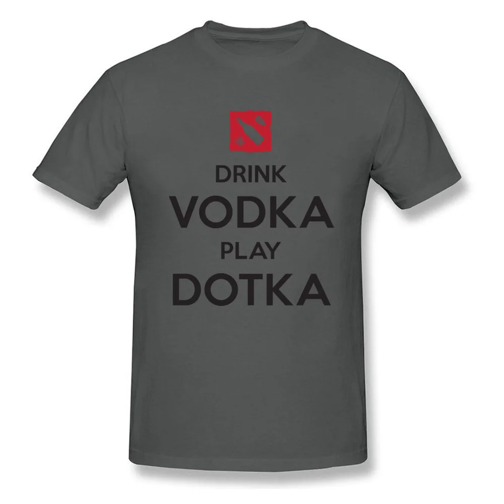  Drink Vodka Play Dotka 2018 Funny Gamer White T-shirt Men Letter T Shirt Dota Group Custom Cotton O
