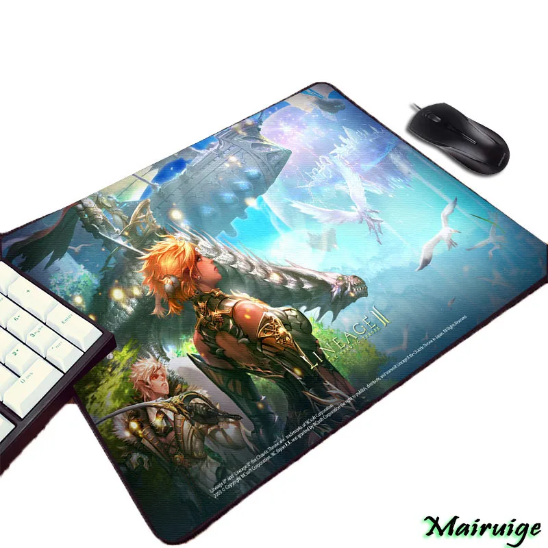 Mairuige So Beautuful Cool HD Wallpaper Pattern Print Lineage 2 Video Game Diy Pc Computer Gaming Mouse Pad for Decorate Desktop