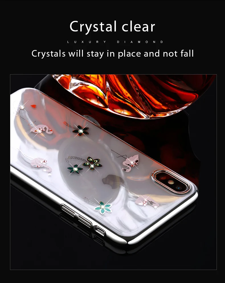 KINGXBAR for iPhone Xs Cover Cute Transparent Cover for iPhone Xs Max Case Crystals from Swarovski for Apple iPhoneXs Coque Capa (9)