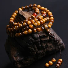 Tibetan Mala Top Grade Tiger Eye Stone Rosary Beads Buddhist 108 Prayer Beads Mala Blessed Mala la mala hierba