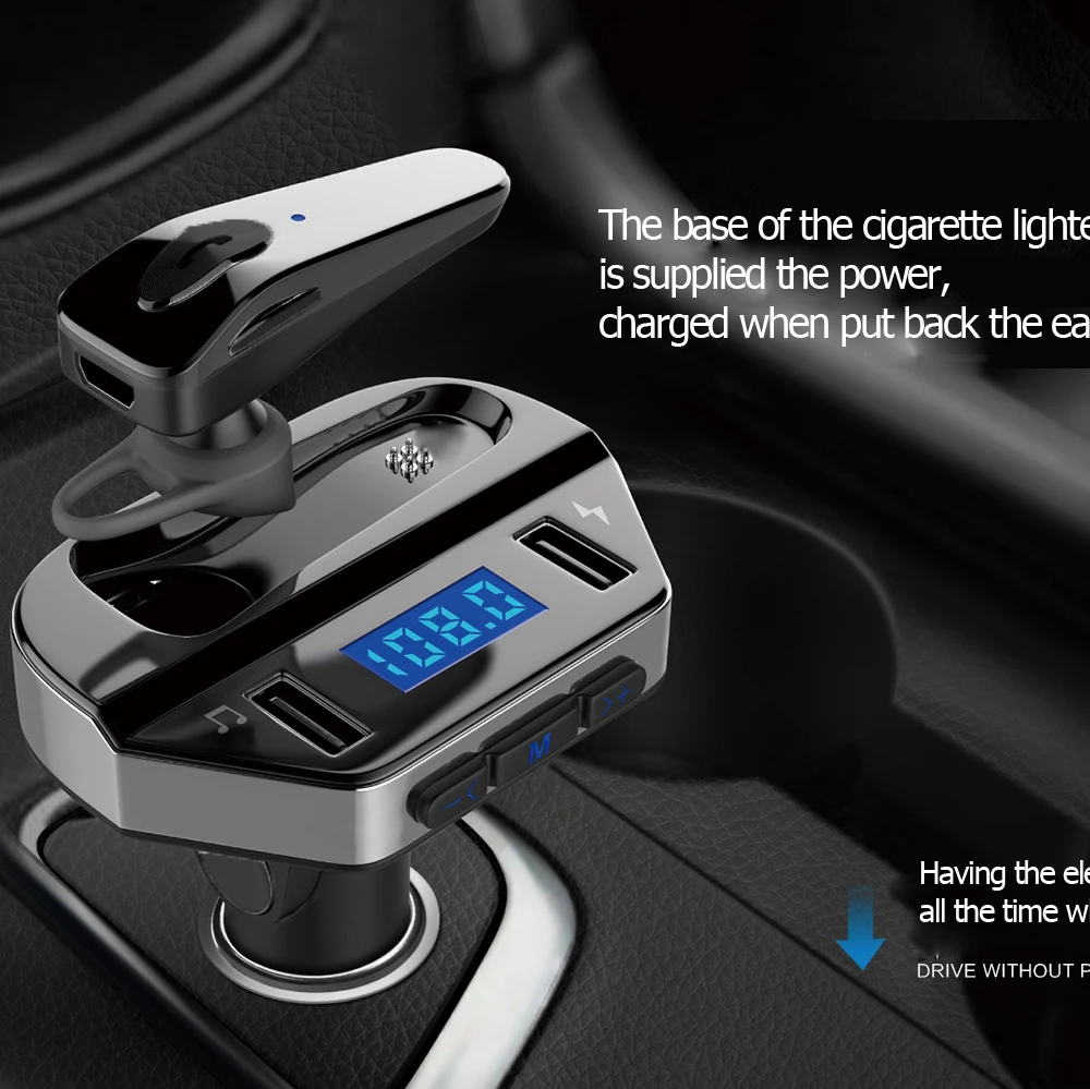 Bluetooth наушники для автомобиля MP3 плеер быстрый автомобиль FM Многофункциональный