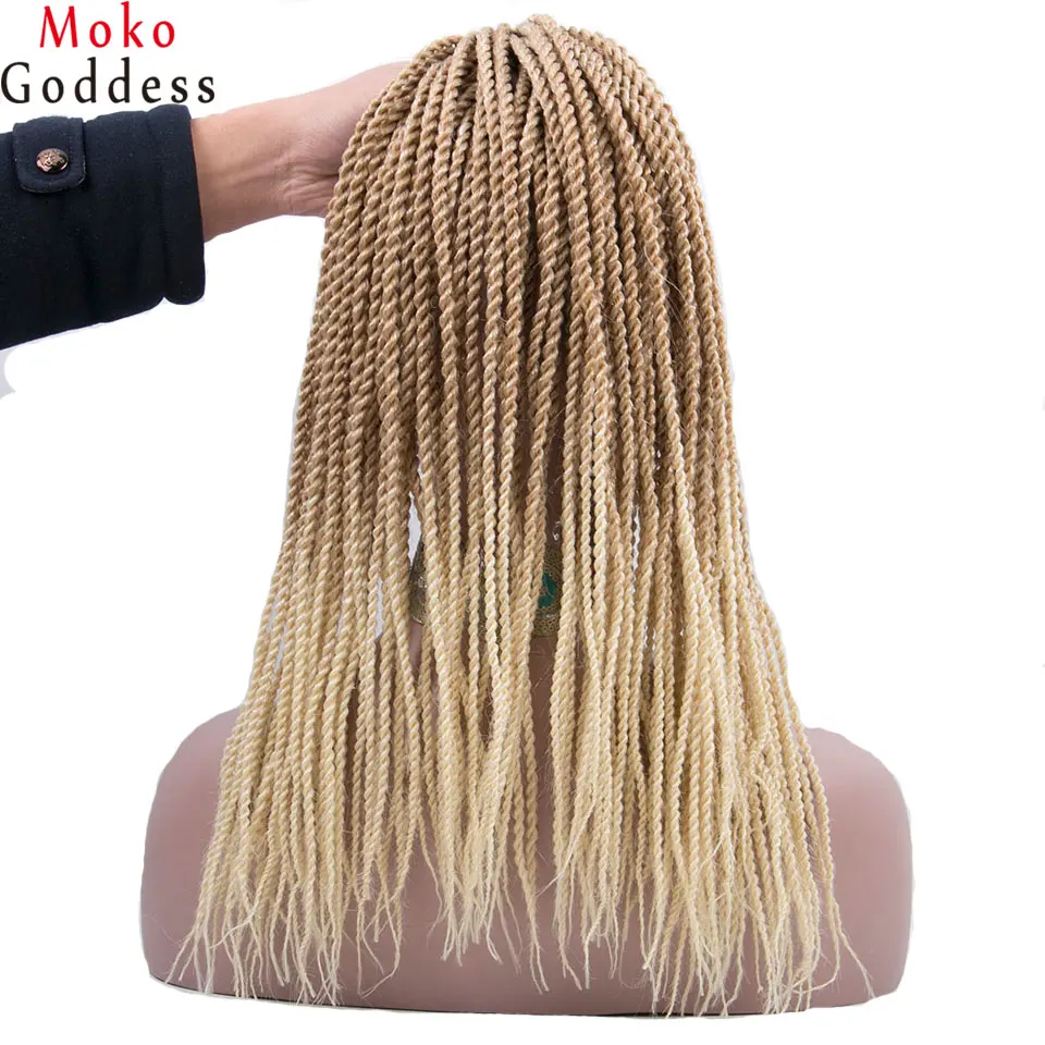 Mokogoddes 18inch 30 Roots Synthetic Hair Extensions Senegalese Twist Braids Crochet Ombre Braiding |