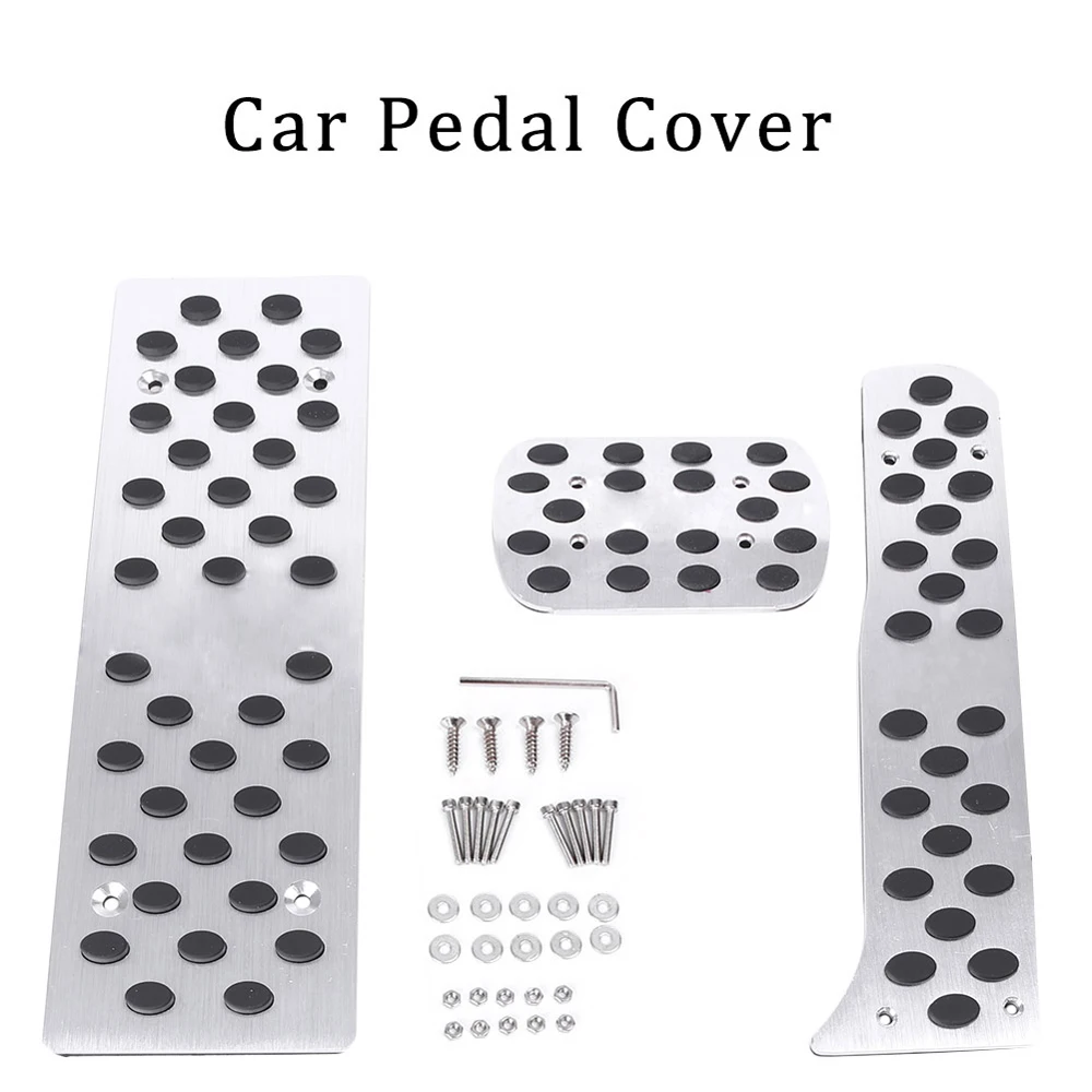 Accelerator Fuel Foot Pedals Footrest Covers Pads Kit For VW Jetta Golf Passat Tiguan Touran Automatic Transmission