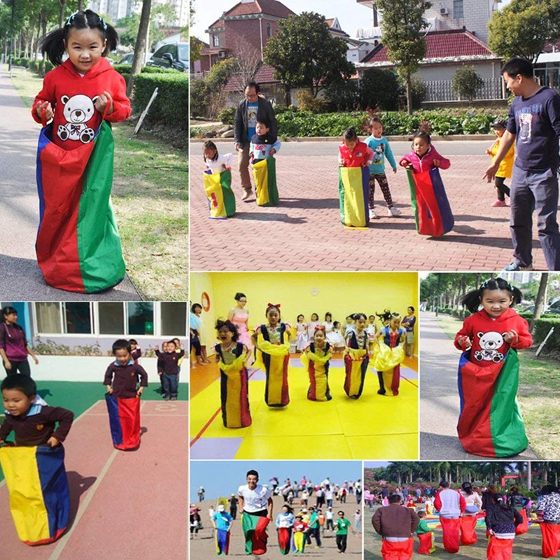 

Kids Adult Familie Sack Racing Games Springen Sport Training Party Outdoor Fun Speelgoed School Activiteit Sack Race Bag