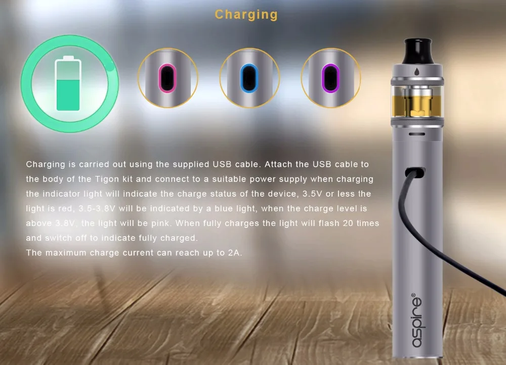  Aspire Tigon Kit With 3.5ml2ml TPD Tigon Tank 2600mAh Built-in Battery Vape Electronic Cigarette MTL Type Vaping 01 (4)