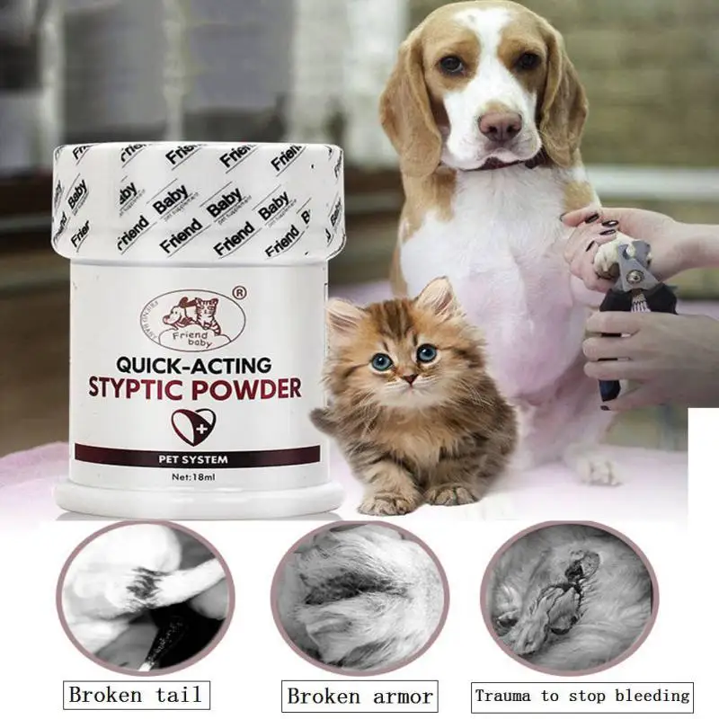 

18ml Styptic Powder for Dogs Cats Nail Care Styptic Powder for Stopping Bleeding Skin Protector