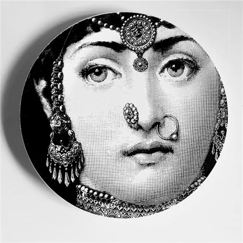 6/7/8 Дюймов Мода из Милана, Fornasetti таблички дома декоративная тарелка Декор на стену посуда арт фарфоровое блюдо украшение дома - Цвет: 16