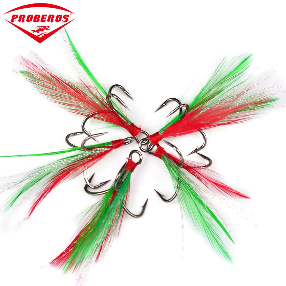 2# 4# 6# 8# 10# Combination of three models feather hook road sub-portable set Black barb fishing | Спорт и развлечения
