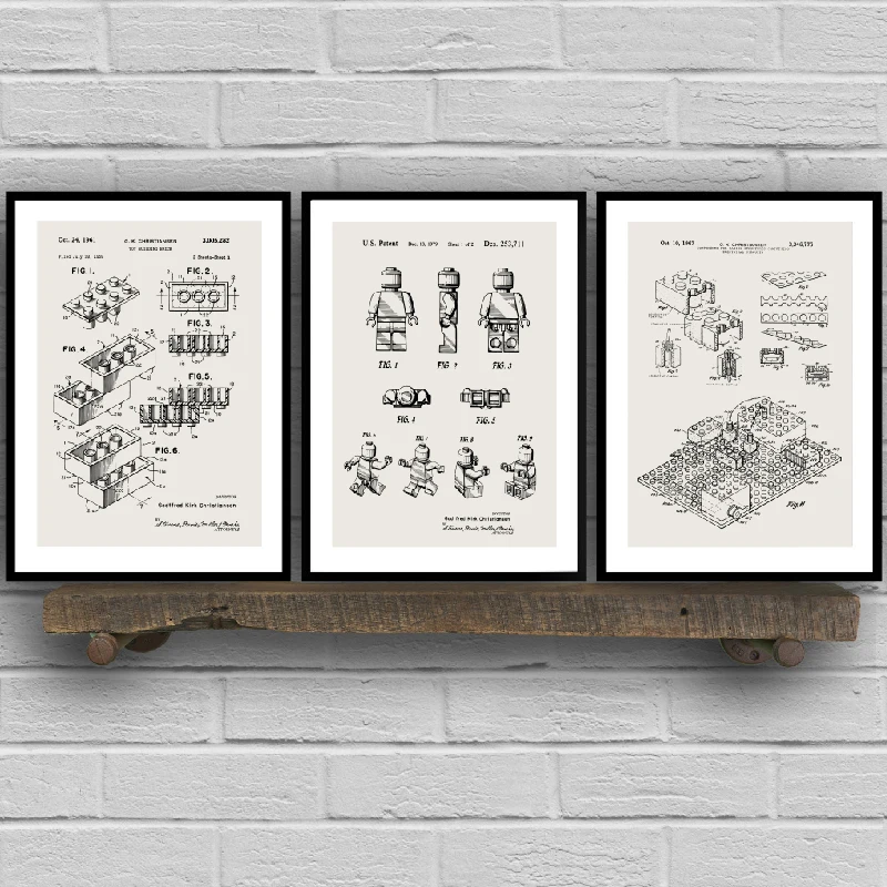 Building Blocks Patent Prints Kids Room Decor