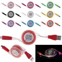 Плоский выдвижной улыбка светодиодный кабель Красочные 8pin USB зарядное устройство для iPhone 7 6 6 S Plus 5