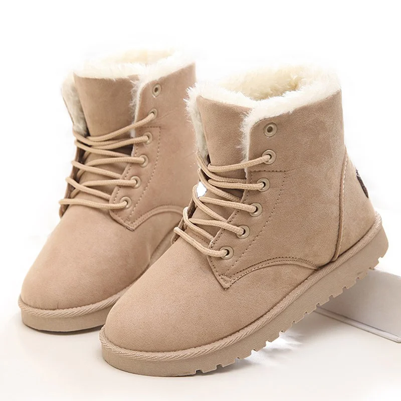 

botas mujer Women Warm Winter Boots Female Fashion Shoes Faux Suede Ankle Boots For Woman Botas Mujer Plush Insole Snow Boots