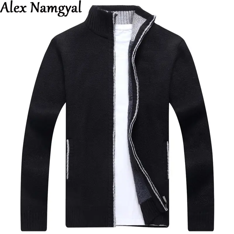 New Men'S Sweater Cardigar Men Zipper Sweater Coat Winter