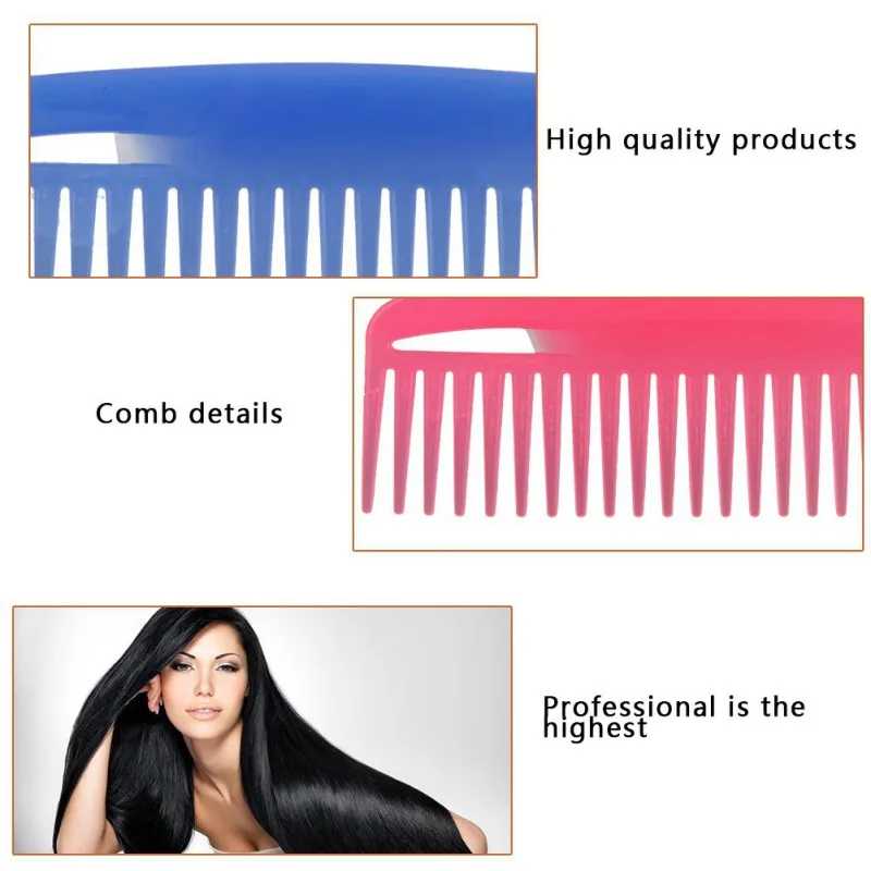 

Hair Styling Tool Wide Tooth Comb ABS Plastic Heat-resistant Large Wide Tooth Comb 3 Colors