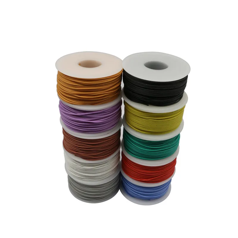 50 meters silicone wire 30AWG wire diameter 0.8mm stranded wire tinned copper wire and cable 10 colors optional DIY