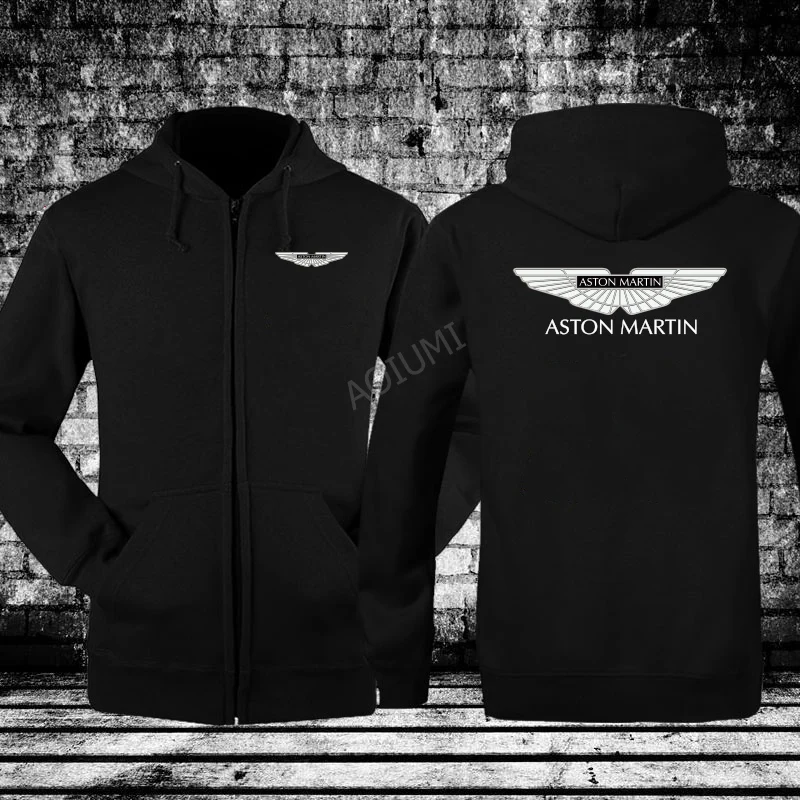 

for man winter Black and White Color Aston Martin Sweatshirt Long Sleeve zipper coat mens jackets