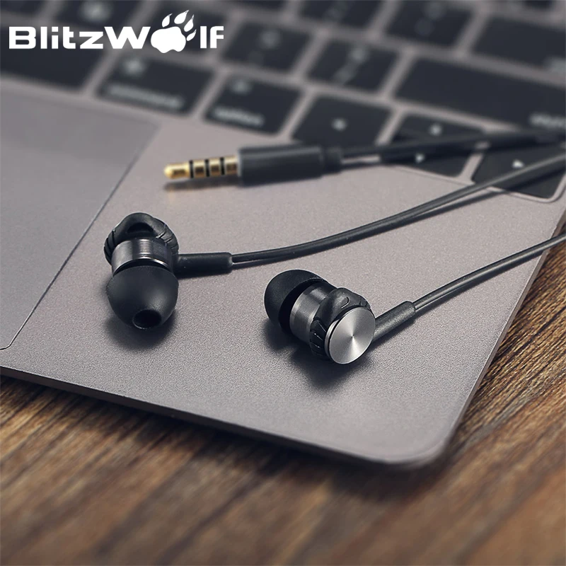 BlitzWolf гибридные наушники 3 5 мм с микрофоном для телефона проводные спортивные