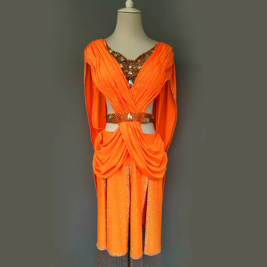 

New style Latin dance costumes sexy senior spandex stones latin dance dress for women latin dance dresses S-4XL