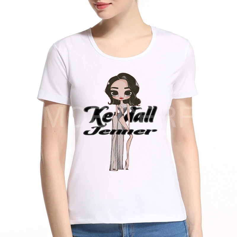 여성 패션 Kyliejenner T 셔츠 2020 새로운 캐주얼 짧은 소매 목 인쇄 탑 하라주쿠 한국어 Kyliejenner 티 셔츠 K3-1 #