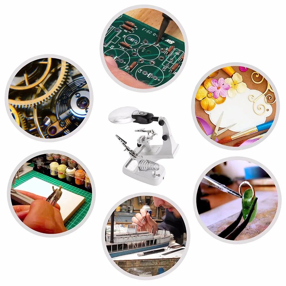 Multi-functional-Welding-LED-Magnifier-3X-4-5X-magnifying-glass-Alligator-Clip-Holder-Clamp-Helping-Hand (4)