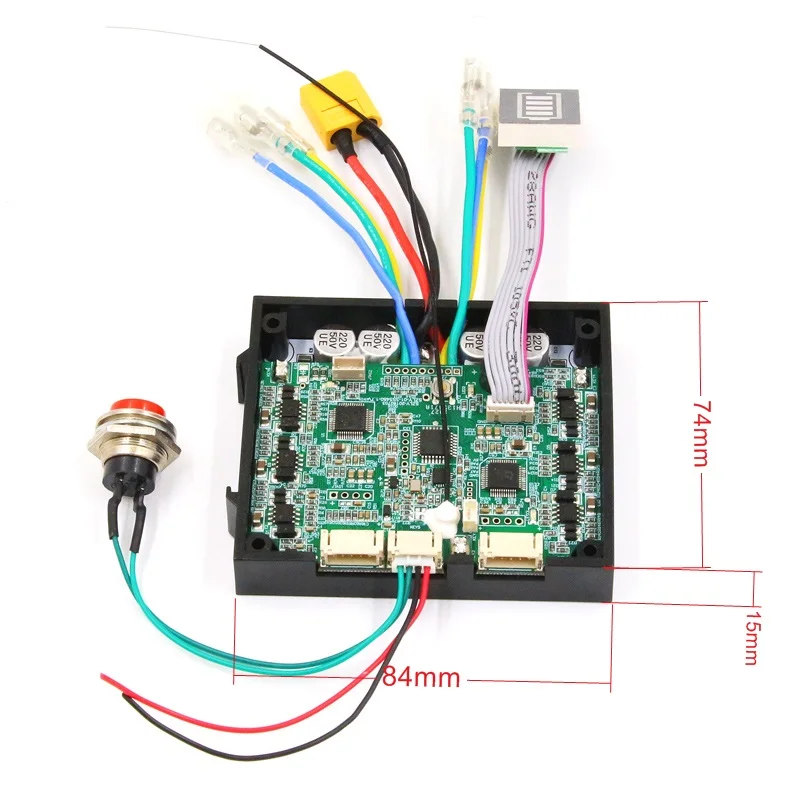 Компактный размер платы с алюминиевым корпусом esk8 контроллер 24V 29 4 V 36V dual hub Мотор