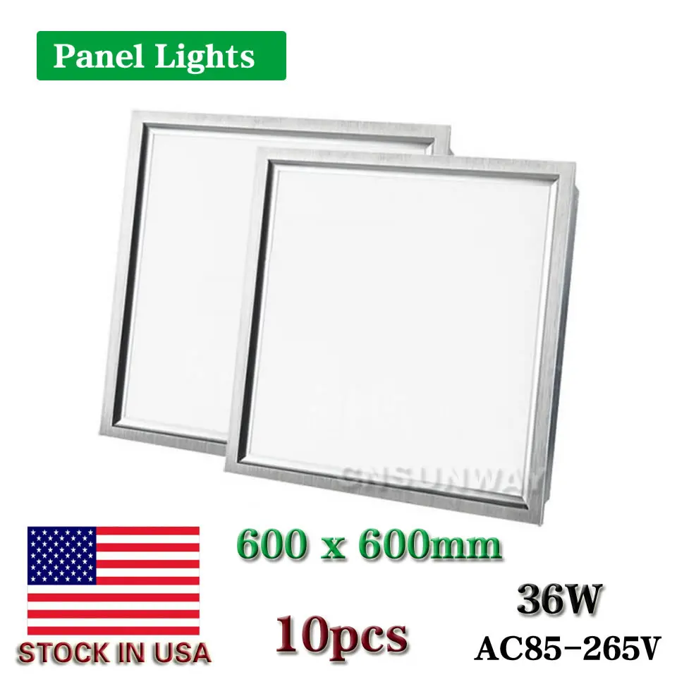 

CNSUNWAY LED panel light square lampada2x2 ft 600x600mm 36W high bright led indoor ceiling lamp cold white with led driver 10pcs