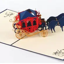 1 шт. Свадьба lnvitation любовь карета 3D бумажная коробка с узором резка поздравительная складная карта «kirigami» пользовательские открытки подарки