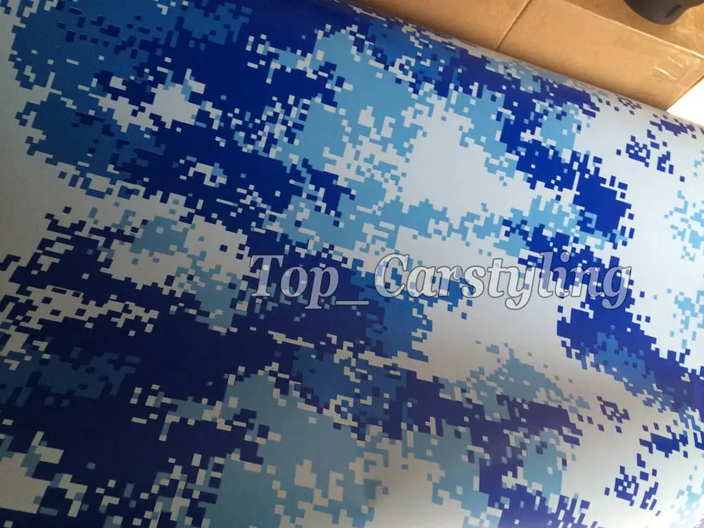 blue military camo vinyl camouflage car wrapping film (5)