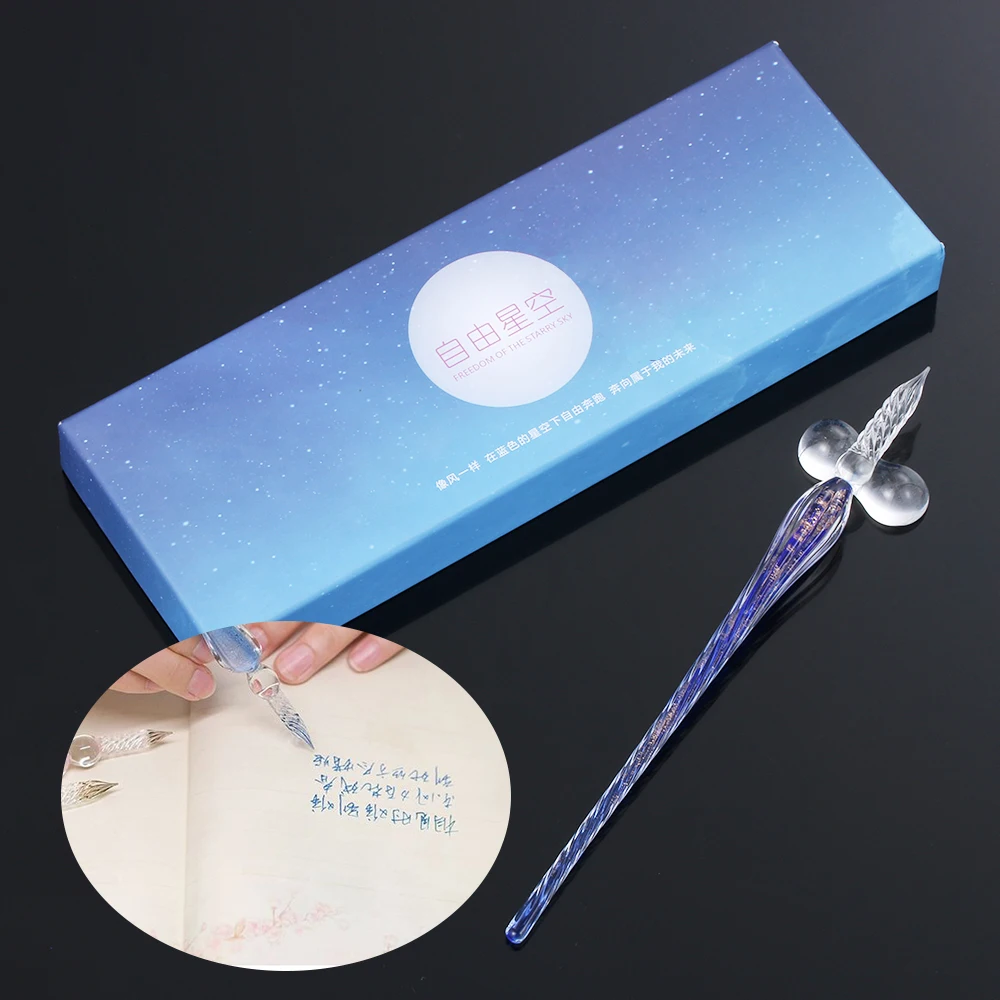 

3/7PCS New DIY Multicolor Starry Drip Glass Fountain Dip Pen Drawing Tools drawing ink sets for Comic Painting Craft Gift Box