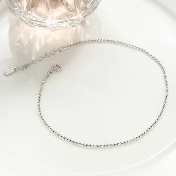 Fashion 100% genuine S925 sterling silver ball bead chain anklet foot chain silver 925 Anklets for women beach foot jewelry