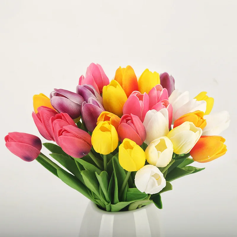

1PC PU Tulip Artificial Flower Real Touch Mini Tulip Home Photography Wedding Decoration Flower