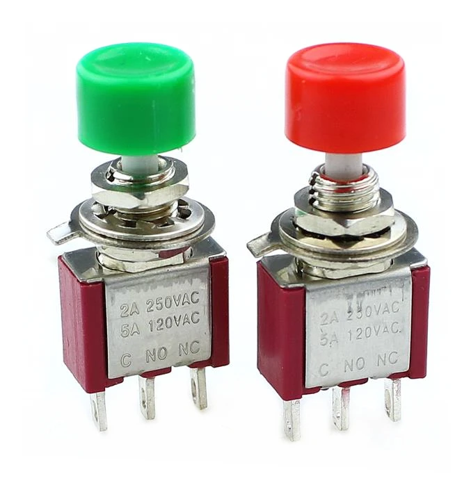 1PCS AC 2A/250V 5A/120V 3 Pin SPDT Momentary Push Button Pushbutton Switch 1 NO NC | Обустройство дома