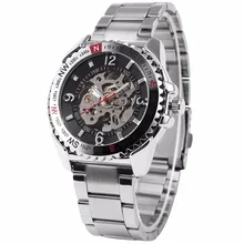 Relojes Мужчины SHENHUA Мотор Вращающийся Безель Авто Механическая Скелет Из Нержавеющей Стали Группа Мужчины Спортивные Часы Deportivos Horloges