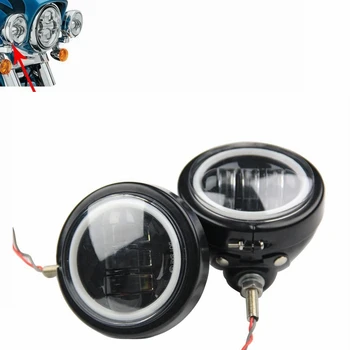 

4.5" LED Auxiliary Fog Passing Lights Housing Bucket For Harley Electra Glide Accessories 4.5" fog motorcycle chrome lamp
