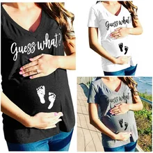 Pregnant Women Short Sleeve Casual T Shirt Print Maternity Top Loose Summer 3XL Big size Cotton T-shirt for maternity woman