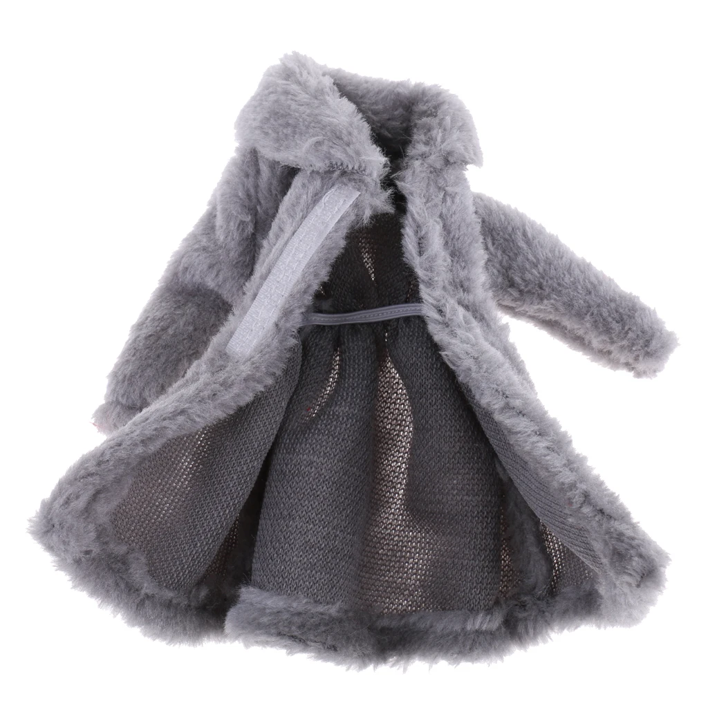 Doll Clothes Fashion Plush Overcoat Outwear for 1/6 Barbi BJD SD Dolls Clothing Dress Up Clothing Dolls Accessory Birthday Gift