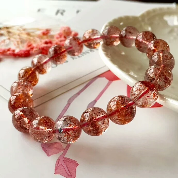 Натуральный Lepidocrocite кварцевый красный супер 7 Кристалл Редкие Женщины Мужчины 10 5