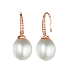 Luxury real 925 sterling sliver earrings woman natural freshwater pearl earrings fine jewelry for women wedding