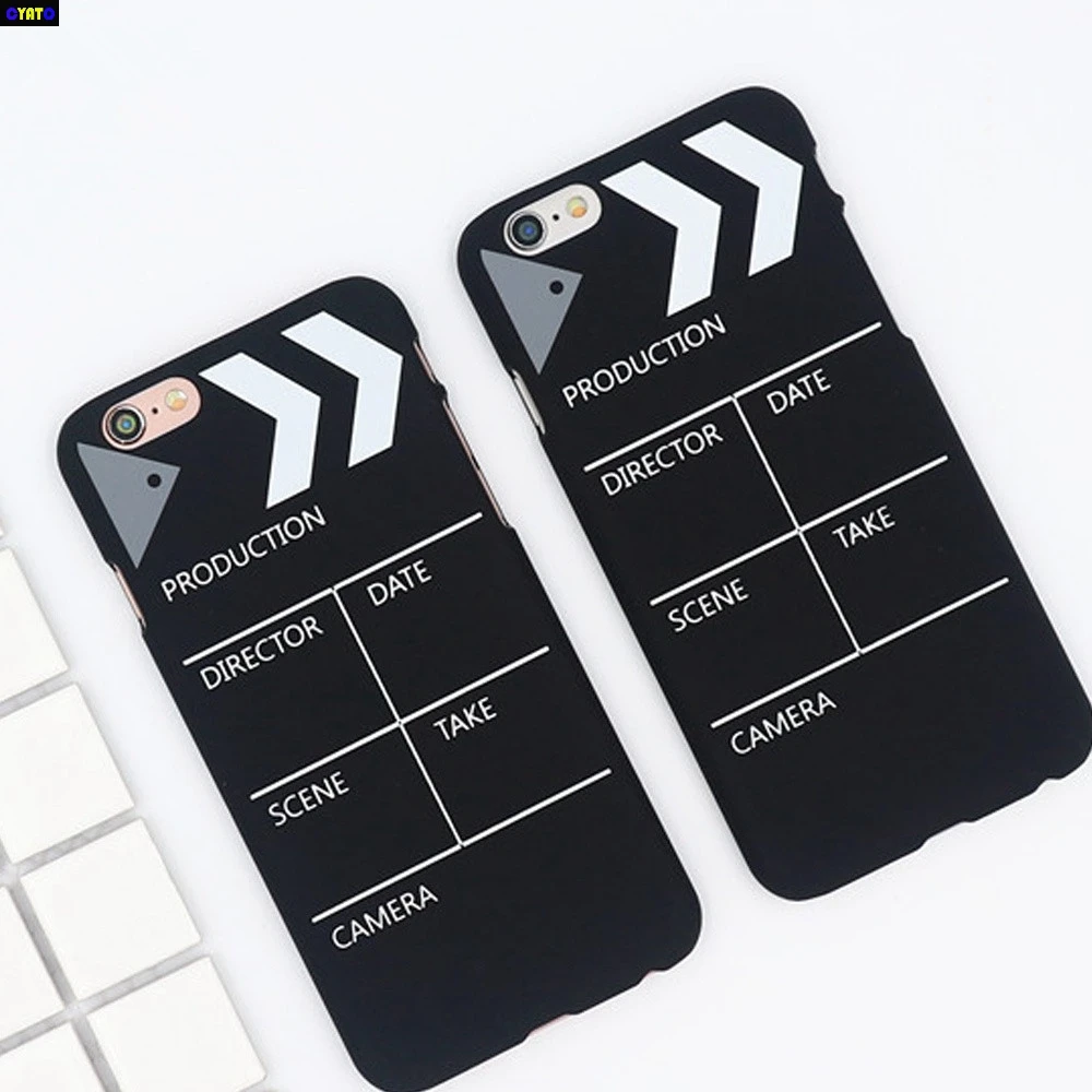 

Cyato Fashion Record Board Phone Case For iPhone X Case Frosted Cute Hard PC Back Cover for iPhone 8 7 6S 6 Plus 5S 5C SE Shell
