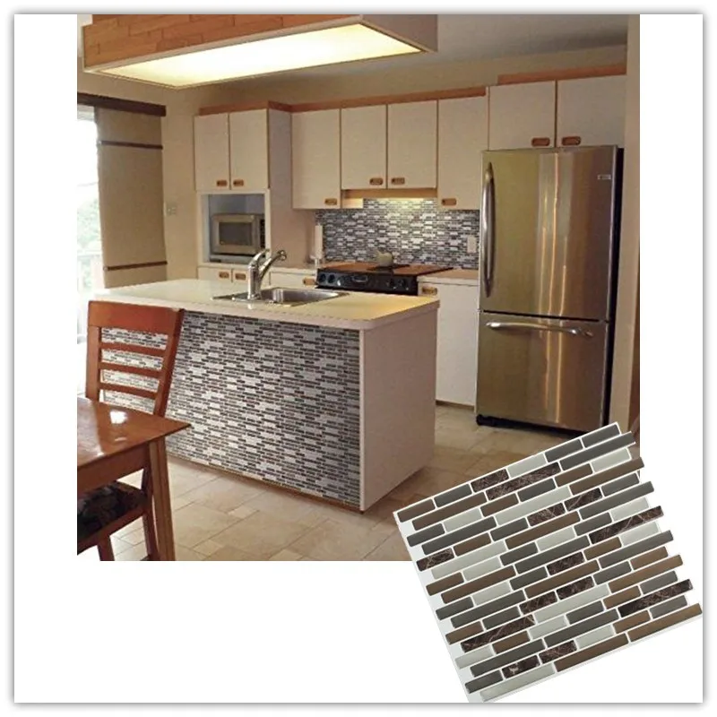 Peel and stick backsplash Self Adhesive Mixed Brown Marble ...