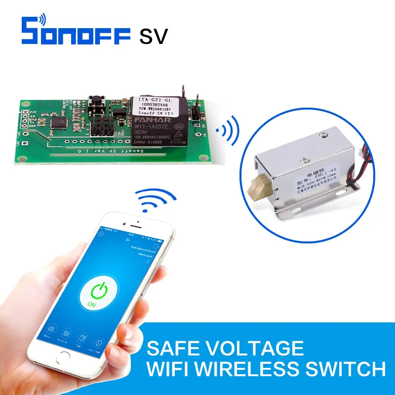 

Sonoff SV Safe Voltage WiFi Wireless Switch Module Support Secondary Development 5V 12V for IOS Android Smart Home EWILINK