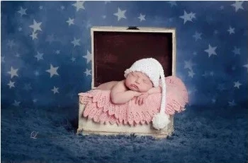 

Customize washable wrinkle free blue night stars photography backdrops for newborn kids photo studio portrait backgrounds F-1292