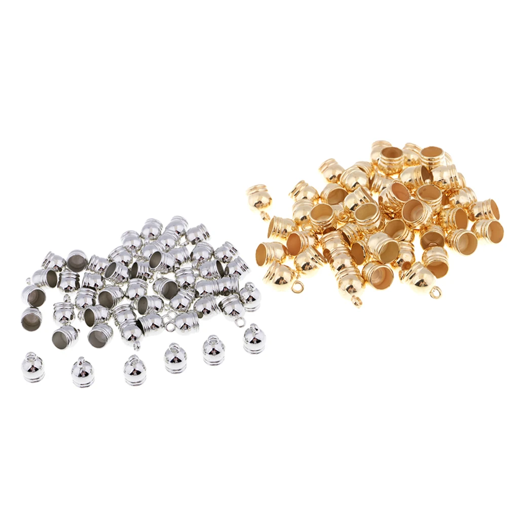 100Pcs Classic Bell Shape Jewelry Making Leather Cord Tassel Caps End Caps For DIY Accessories