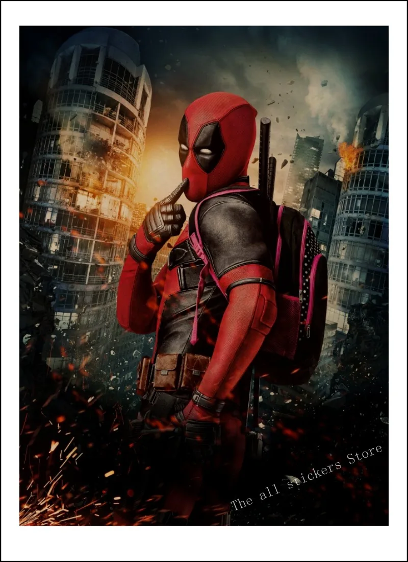 ВИНТАЖНЫЙ ПЛАКАТ marvel deadpool плакат настенные наклейки для детских комнат. Deadpool Marvel супергерой Ретро плакаты. Наклейки на стены. /807 - Цвет: 17