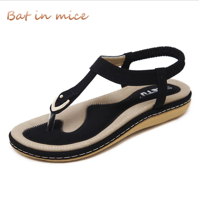 

2018 New Fashion Leather Women Sandals Bohemian Diamond Slippers Woman Flats Flip Flops Shoes Summer Beach Sandals size 11 C365